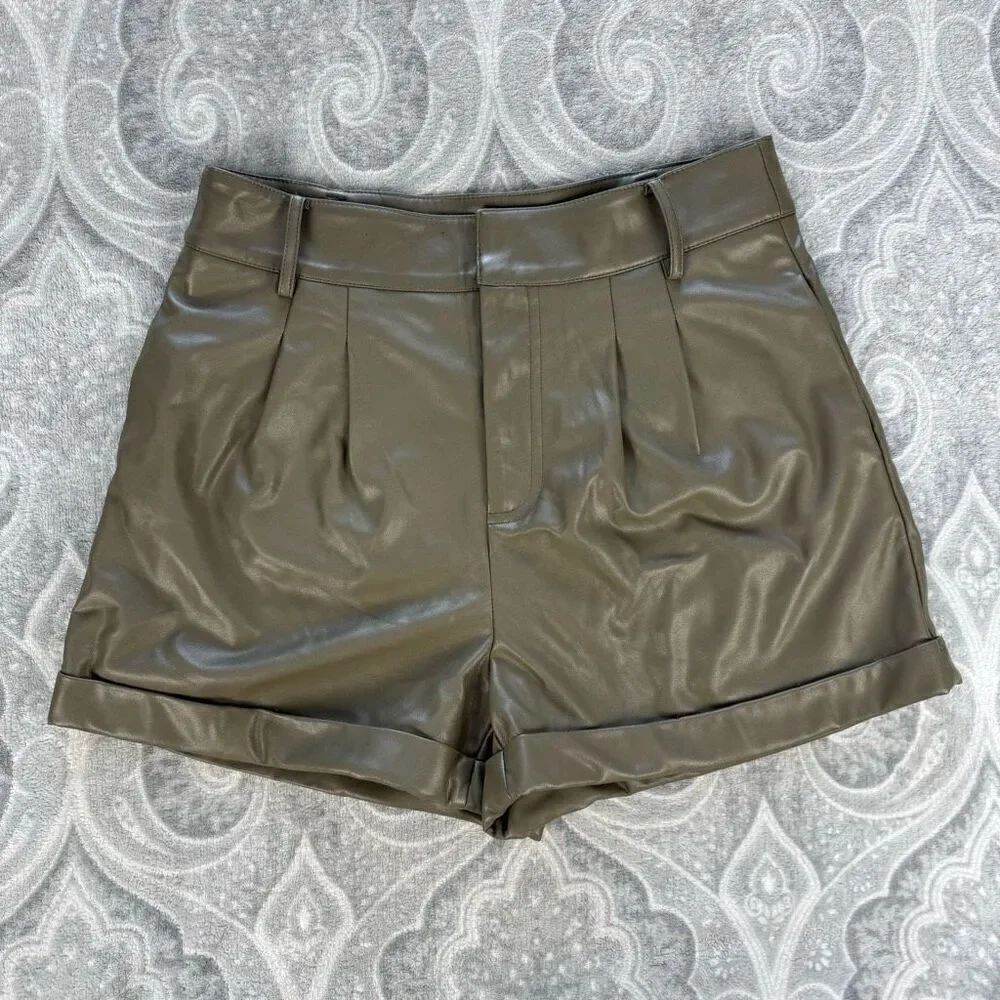 Womens Generation Love Vegan Leather Shorts